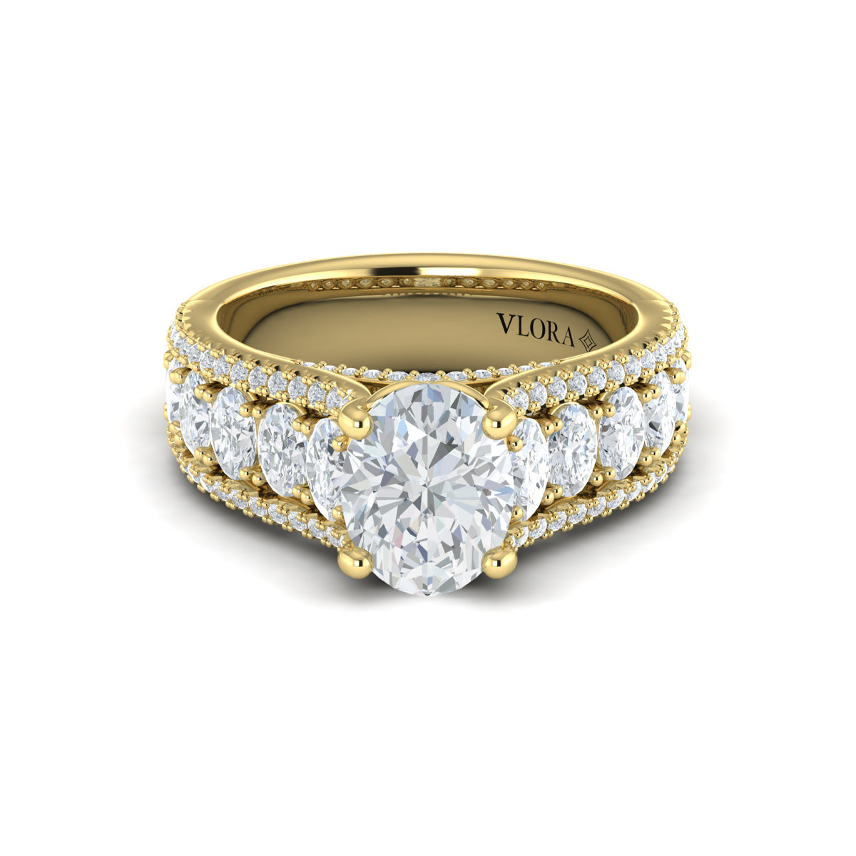 14kt Yellow Gold Oval Diamond Engagement Ring