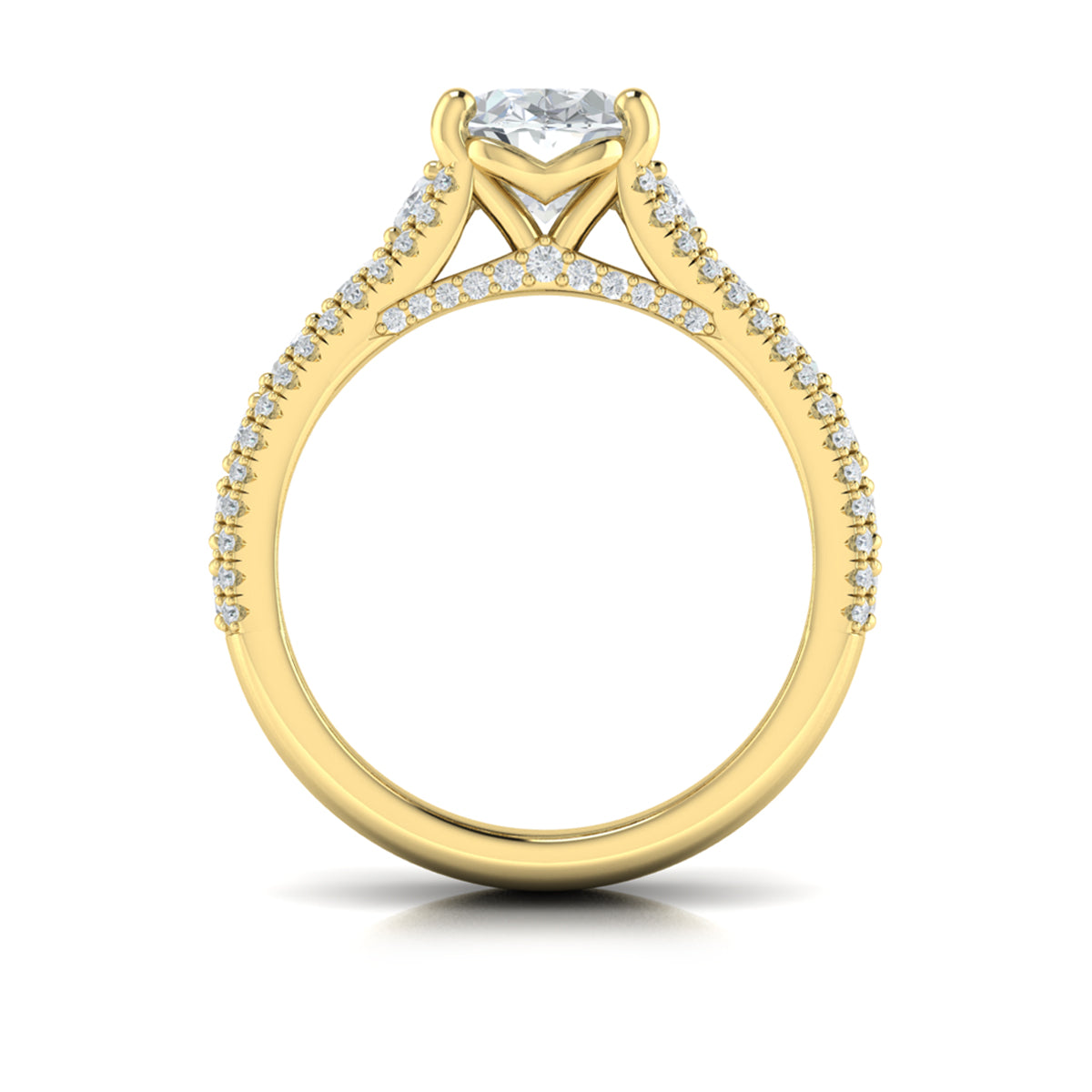14kt Yellow Gold Oval Diamond Engagement Ring