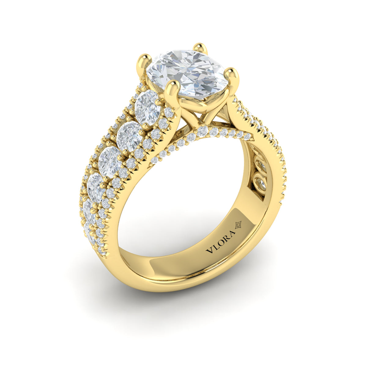 14kt Yellow Gold Oval Diamond Engagement Ring