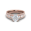 18kt Rose Gold Oval Diamond Engagement Ring