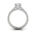 14K White Gold Oval Diamond Womens Engagement Ring