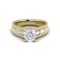 18kt Yellow Gold Intricate Oval Diamond Engagement Ring