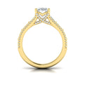 18kt Yellow Gold Intricate Oval Diamond Engagement Ring