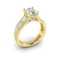 18kt Yellow Gold Intricate Oval Diamond Engagement Ring