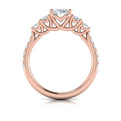 14kt Rose Gold Oval Diamond Five-Stone Engagement Ring