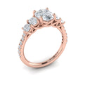14kt Rose Gold Oval Diamond Five-Stone Engagement Ring