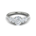 14K White Gold Five-Stone Oval Diamond Engagement Ring