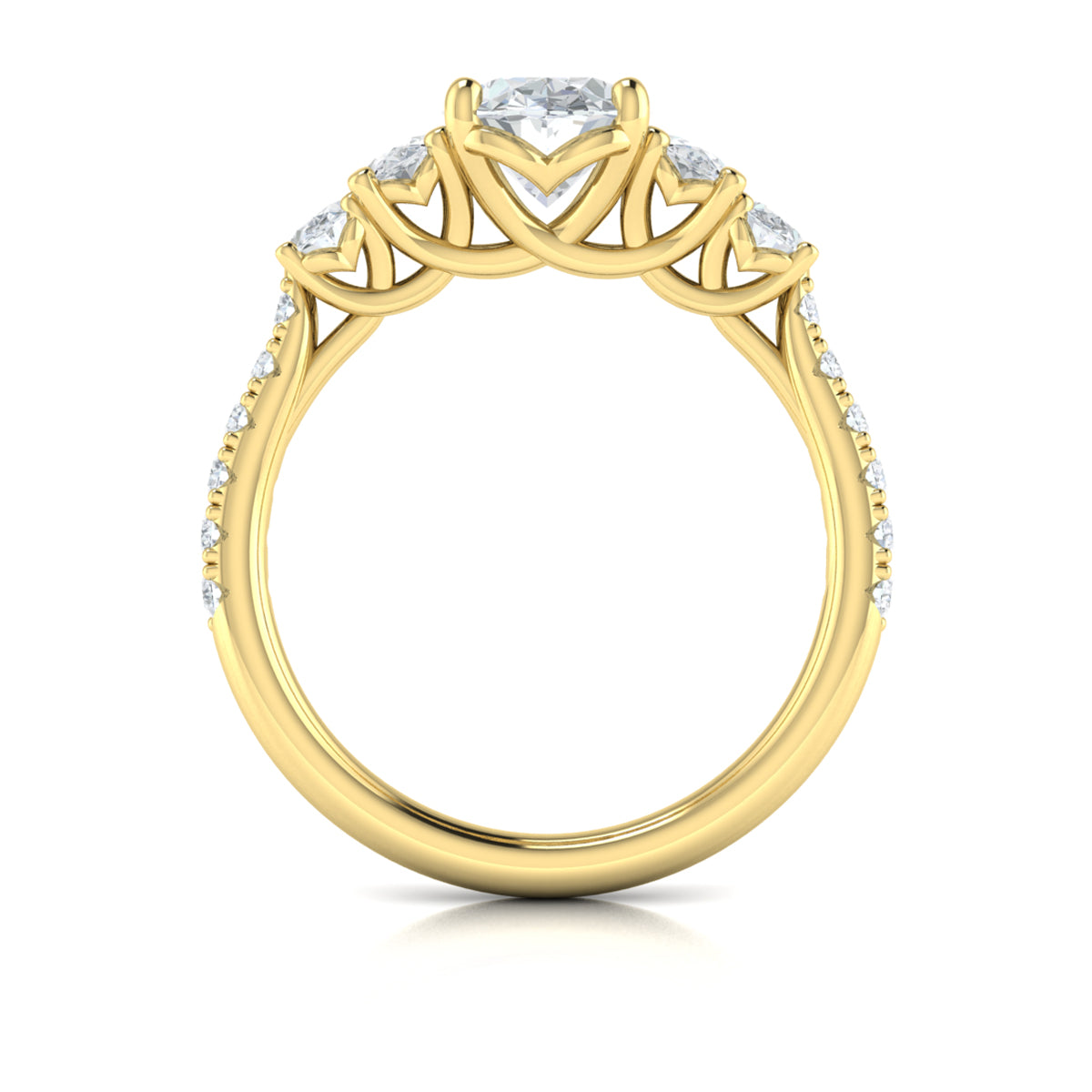 18kt Yellow Gold Oval Diamond Five-Stone Engagement Ring