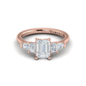 18kt Rose Gold Emerald Cut Five-Stone Engagement Ring