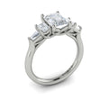 14K White Gold Emerald Cut Five-Stone Engagement Ring