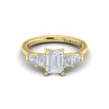 18kt Yellow Gold Emerald Cut Five-Stone Engagement Ring