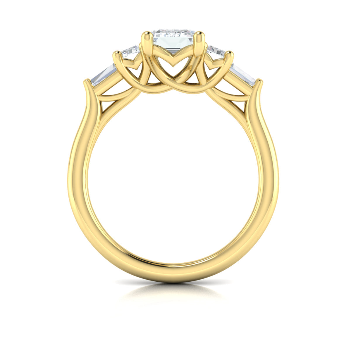 18kt Yellow Gold Emerald Cut Five-Stone Engagement Ring