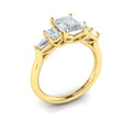 18kt Yellow Gold Emerald Cut Five-Stone Engagement Ring