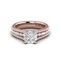14kt Rose Gold Multi-Diamond Split Shank Engagement Ring