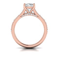 14kt Rose Gold Multi-Diamond Split Shank Engagement Ring