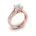 14kt Rose Gold Multi-Diamond Split Shank Engagement Ring