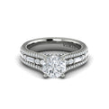 14K White Gold Multi-Diamond Split Shank Engagement Ring