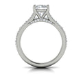 14K White Gold Multi-Diamond Split Shank Engagement Ring