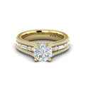 14kt Yellow Gold Multi-Diamond Crowned Engagement Ring