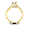 14kt Yellow Gold Multi-Diamond Crowned Engagement Ring