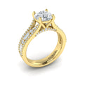 14kt Yellow Gold Multi-Diamond Crowned Engagement Ring