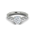 14K White Gold Oval Diamond Unity Engagement Ring
