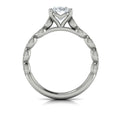 14K White Gold Oval Diamond Unity Engagement Ring