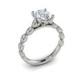 14K White Gold Oval Diamond Unity Engagement Ring