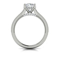 14K White Gold Round Diamond Hidden Halo Engagement Ring