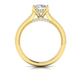 18kt Yellow Gold Round Diamond Hidden Halo Engagement Ring