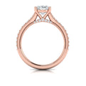 18kt Rose Gold Oval Diamond Vintage Split Shank Ring