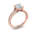 18kt Rose Gold Oval Diamond Vintage Split Shank Ring