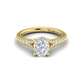 14kt Yellow Gold Oval Diamond Vintage Split Shank Ring