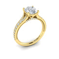 14kt Yellow Gold Oval Diamond Vintage Split Shank Ring