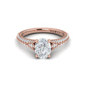 14kt Rose Gold Oval Diamond Split Shank Engagement Ring