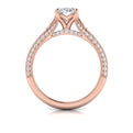 14kt Rose Gold Oval Diamond Split Shank Engagement Ring