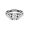 14K White Gold Oval Diamond Split Shank Engagement Ring