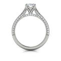 14K White Gold Oval Diamond Split Shank Engagement Ring