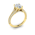 18kt Yellow Gold Oval Diamond Vintage Split Shank Ring