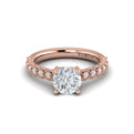 14kt Rose Gold Round Diamond Modern Vintage Ring