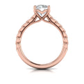 14kt Rose Gold Round Diamond Modern Vintage Ring