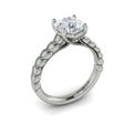 14K White Gold Modern Vintage Diamond Engagement Ring