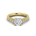 14kt Yellow Gold Round Diamond Modern Vintage Ring