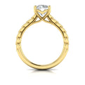 14kt Yellow Gold Round Diamond Modern Vintage Ring