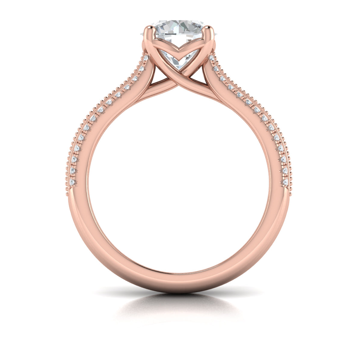 14kt Rose Gold Round Diamond Engagement Ring