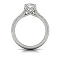 14K White Gold Round Diamond Vintage Engagement Ring