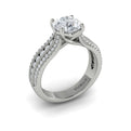 14K White Gold Round Diamond Vintage Engagement Ring