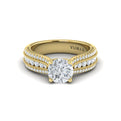 18kt Yellow Gold Round Diamond Vintage Engagement Ring