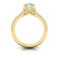 18kt Yellow Gold Round Diamond Vintage Engagement Ring