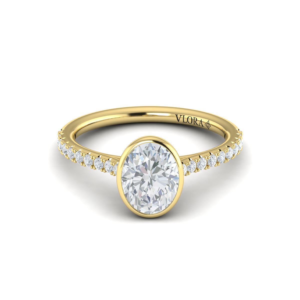 18kt Yellow Gold Classic Oval Diamond Engagement Ring
